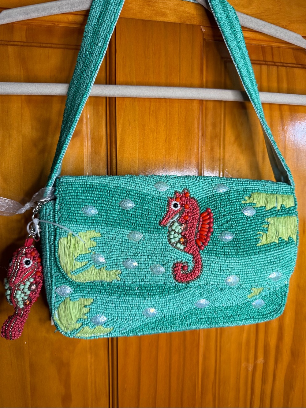 RARE Seahorse Beaded Bag Handmade in India